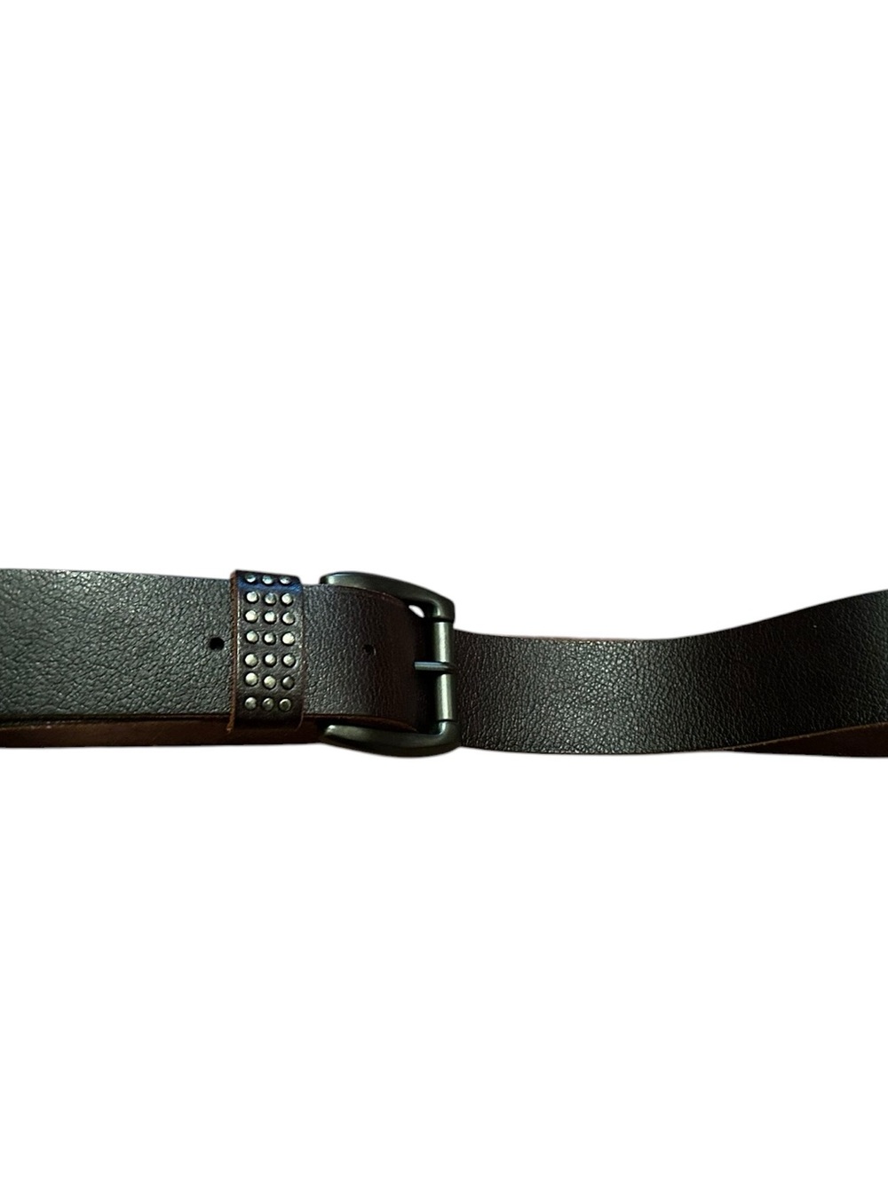 Men's Fossil Dark Brown Leather Belt with Studded Keeper Size 90/36
